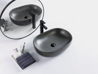 Раковина накладная BelBagno 60см серая BB1084-H311